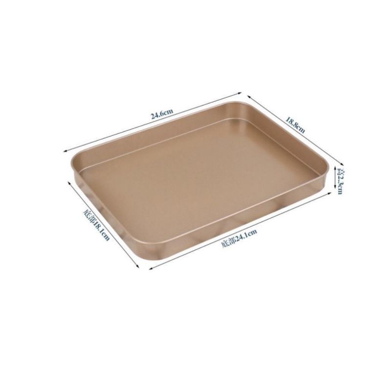 10-Inch Rectangular Non-Stick Gold Carbon Steel Bakeware Set for Home and Hotel Use, Ideal for Bread Loaf and Cake Baking Tools