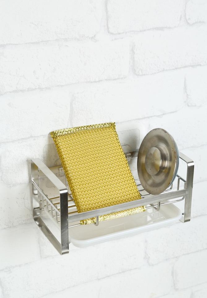 Stainless Steel Kitchen Sink Caddy with Drip Tray and Sponge Holder