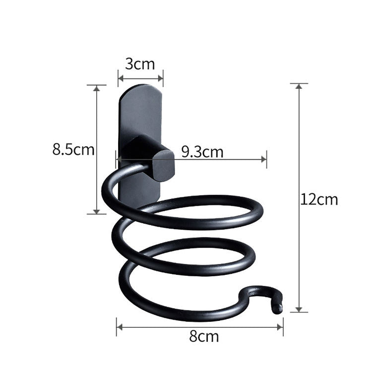 Aluminum Hair Dryer Holder Self-Adhesive Hair Dryer Storage Shelf for Bathroom Shelves