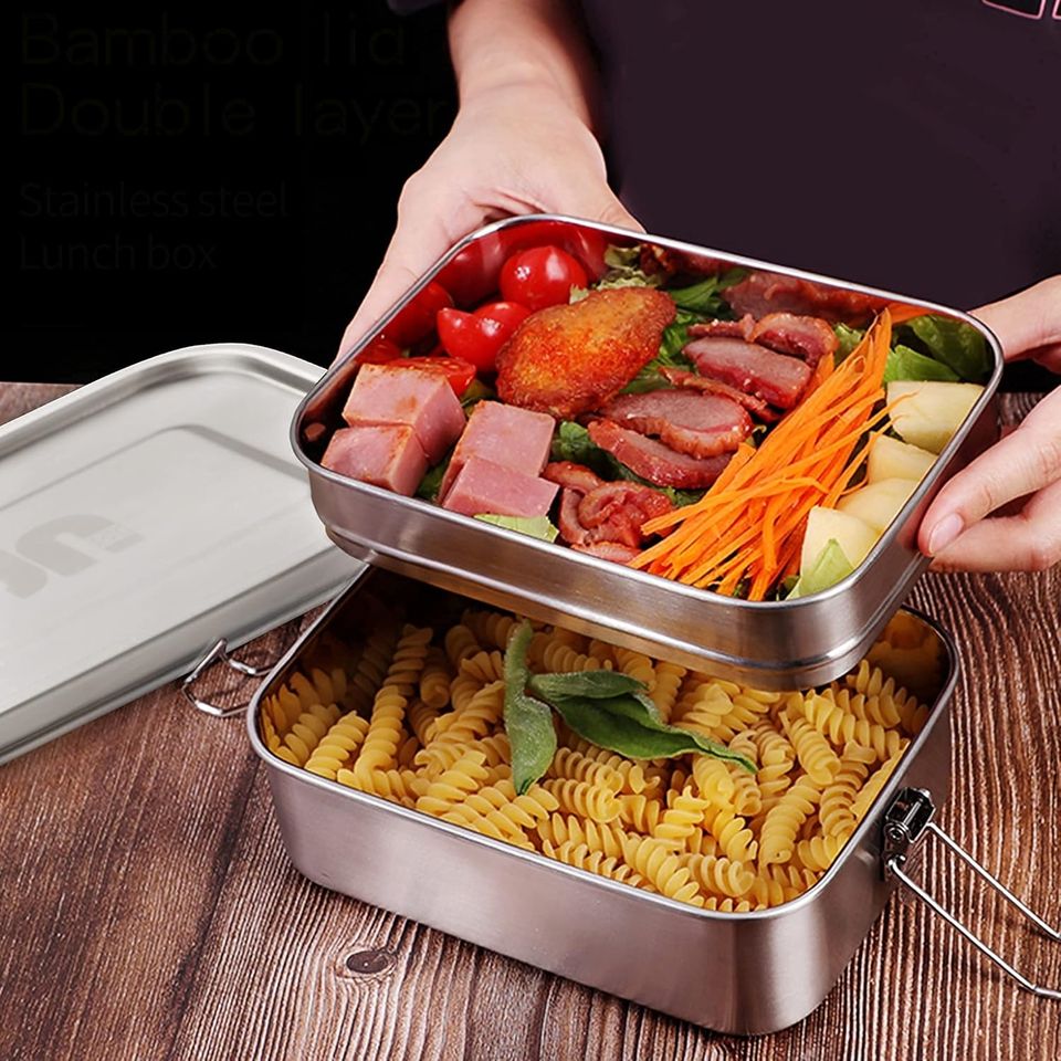 304 Stainless Steel Leak-proof Food Container with Removable Divider for Meal Prep