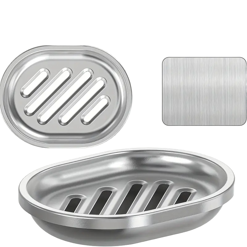 Stainless Steel Kitchen Soap Holder with Drainage Tray for Bath and Bathtub