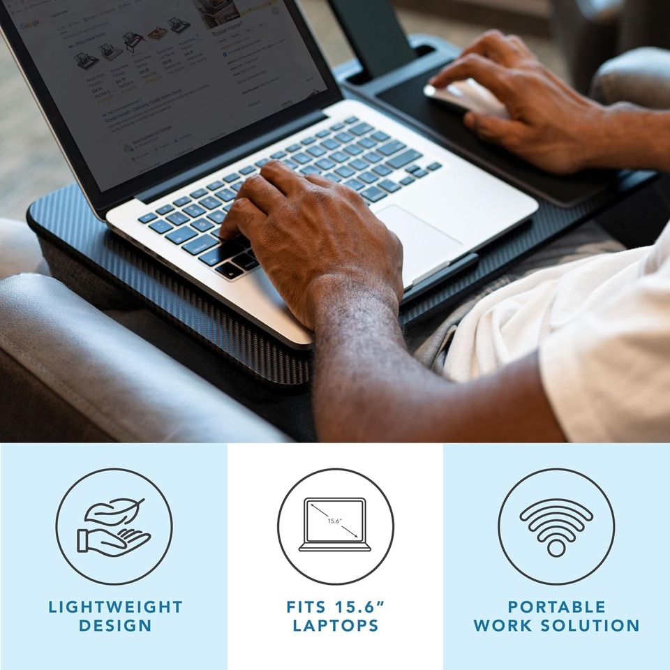 Portable Laptop Desk with Drawer Organizer and Phone Holder