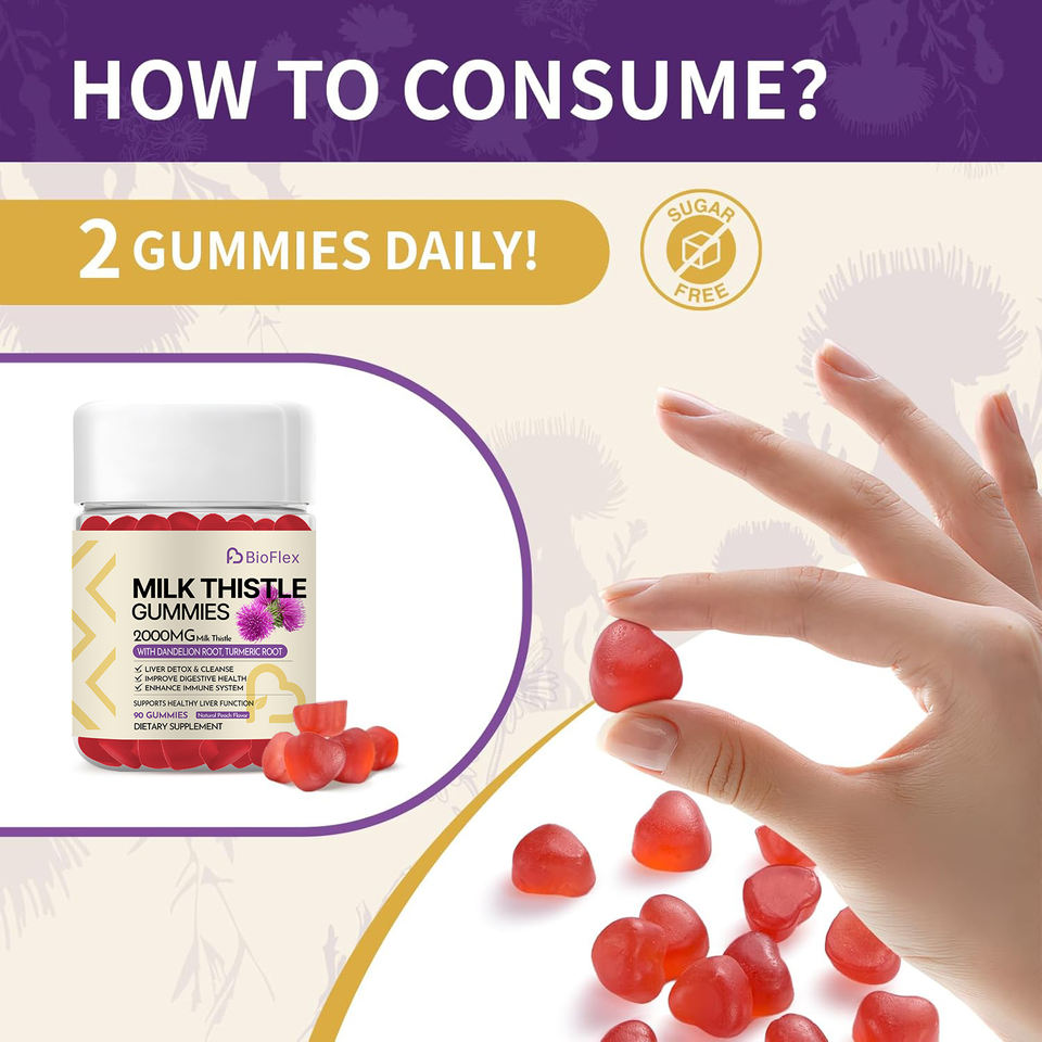 OEM Private Label Liver Cleanse Detox & Repair Gummies Liver Support Milk Thistle Gummies for Liver Detox & Antioxidant Support