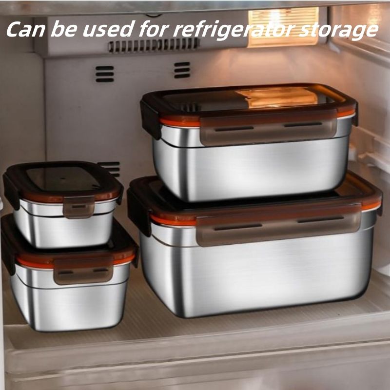 Stainless Steel Multi-Purpose Food Container with Transparent Lid for Fruits/Vegetables/Meat