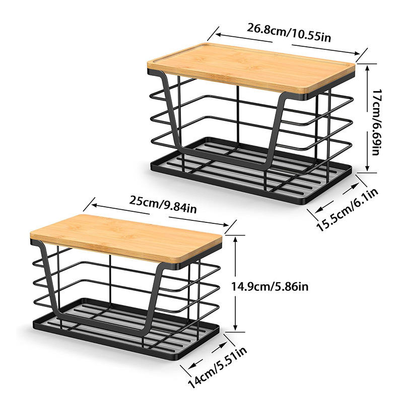 Portable and Stackable Bamboo Top Dog Waste Bag Dispenser Hygienic Wooden Trash Bag Storage Shelf for Large Quantities