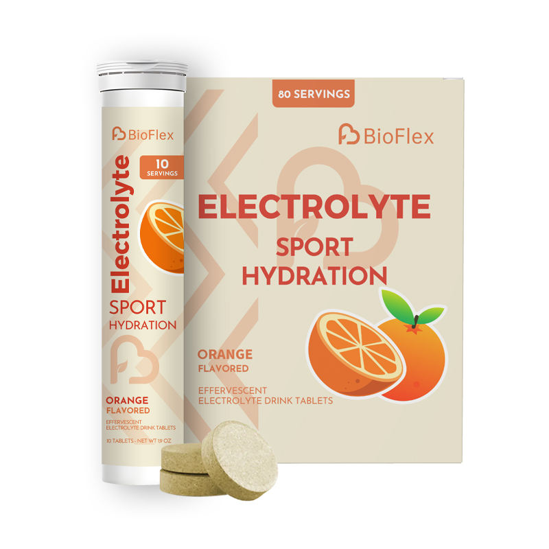 OEM Private Label Sugar-Free Electrolyte Hydration Tablets with Orange Flavor 10 Servings Effervescent Tablets for Adults