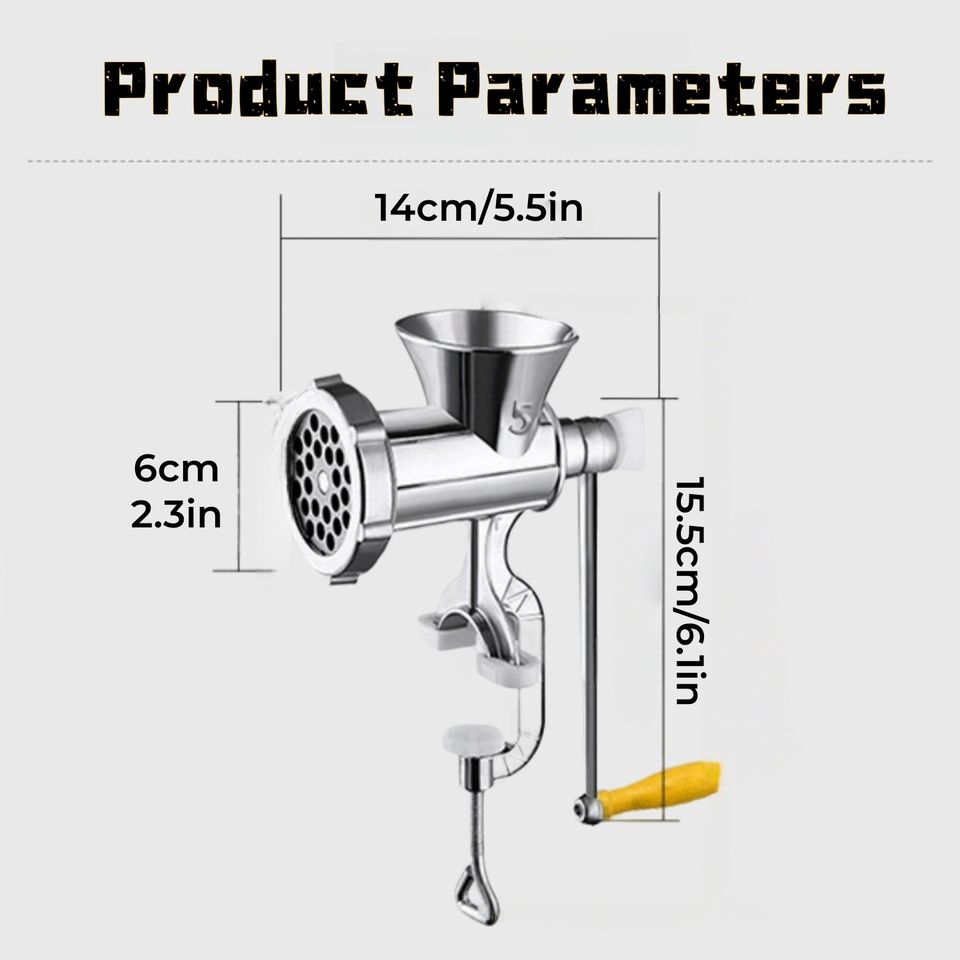 Manual Metal Sausage Stuffer for Beef, Kitchen Meat Mincer, Food Chopper with Table Clamp