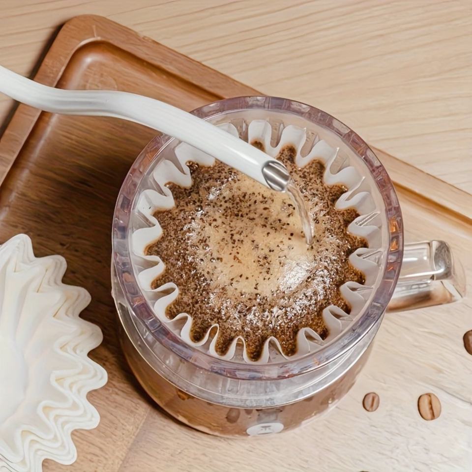 Modern Clear Plastic Drip Coffee Percolator Hand-Brewed Coffee Filter Pouring Cup with 50 Pieces Coffee Filter Paper Tea-Coffee Tools