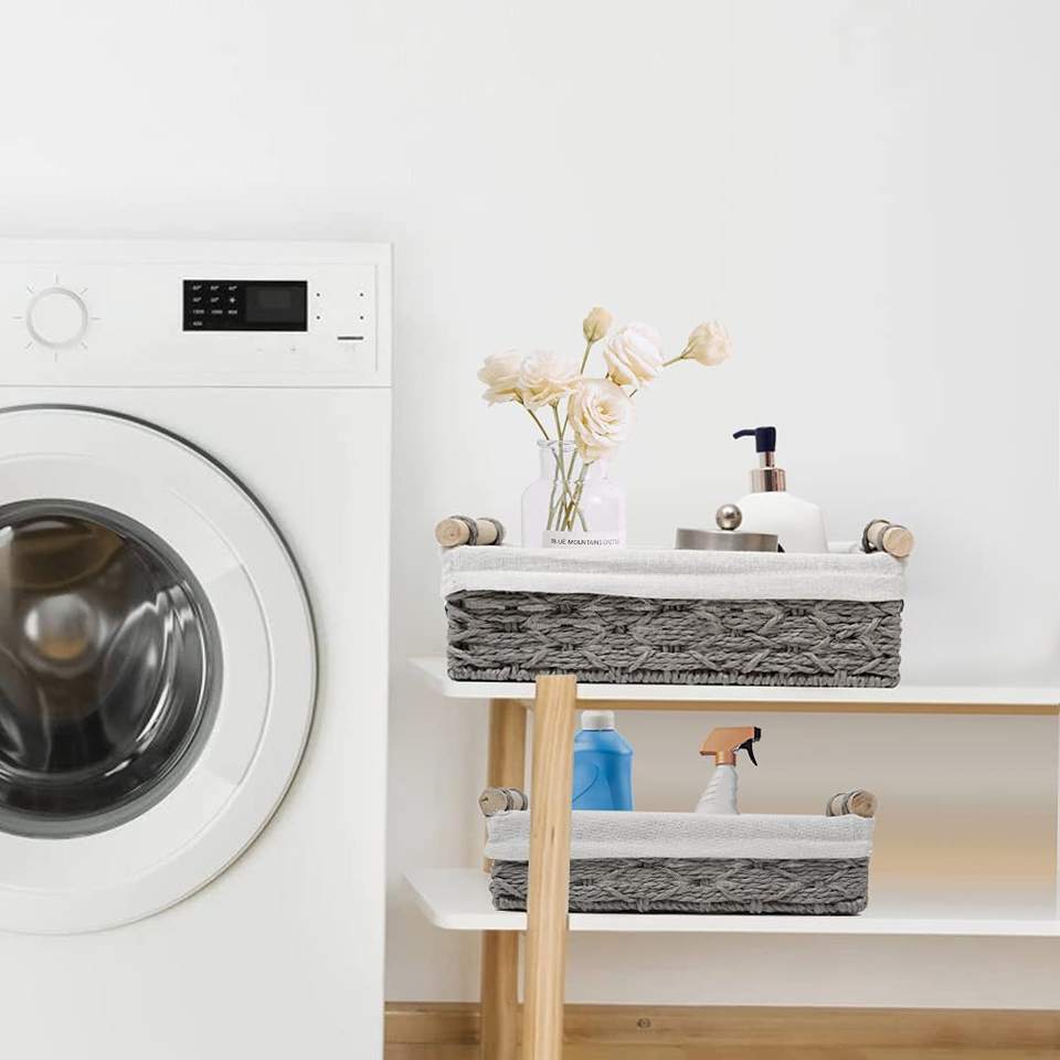 Felt Baby Nursery Diaper Bag Storage Basket Organizer Kitchen Utensils Storage Bag - Set of 2