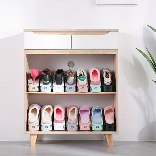 Adjustable Plastic Shoe Rack Organizer for Bedroom, Living Room, Entryway, Dorm