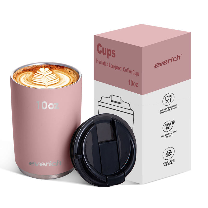 ODM Insulated Stainless Steel Double-Wall Coffee Cup with Lid