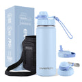 Double-Walled Stainless Steel Water Bottle with Straw Sport Bottle