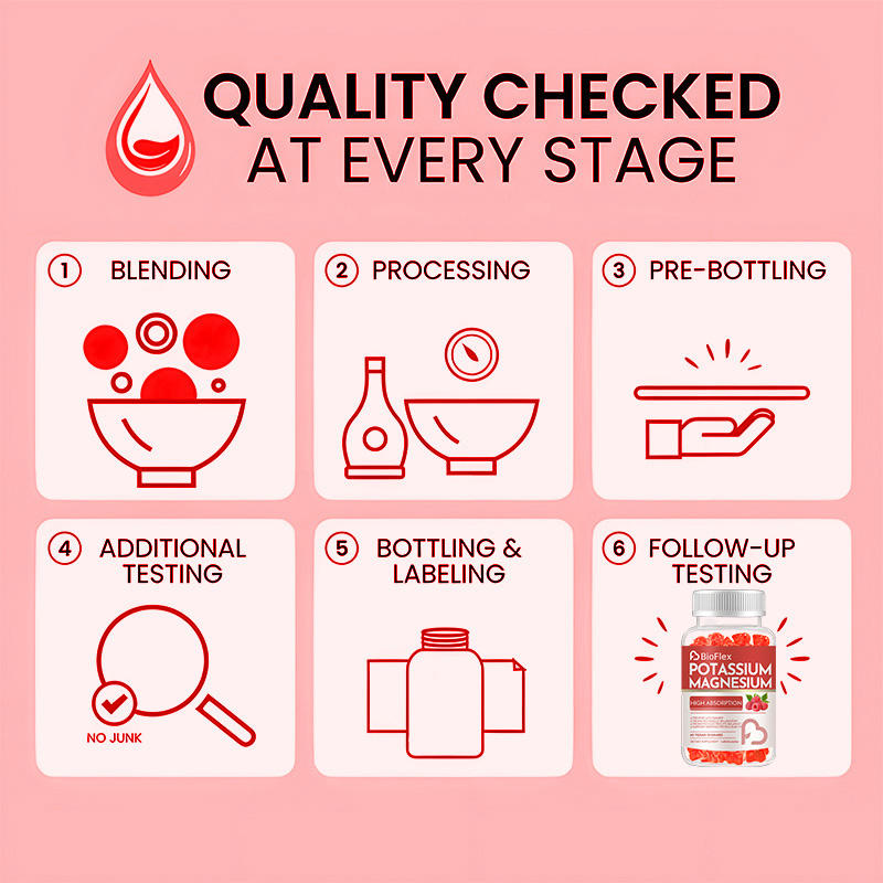 Bioflex Kalium-Magnesium-Gummibärchen mit Coenzym Q10, Zink, Natrium & Vitamin D3 für Erwachsene