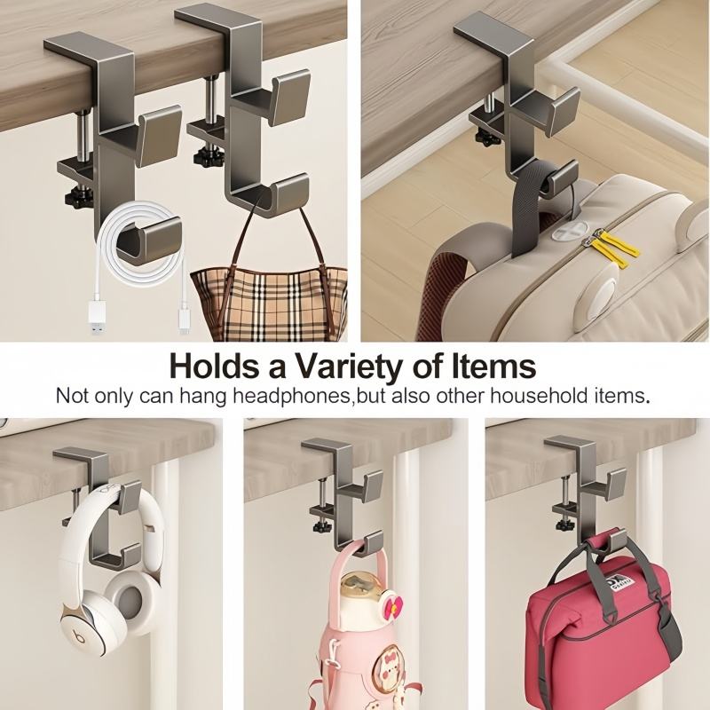 Adjustable Office Desktop Edge Hook Novelty Boxer Bag Hanging Hook for Students Backpack Headphones Punching Desk Edge Hook