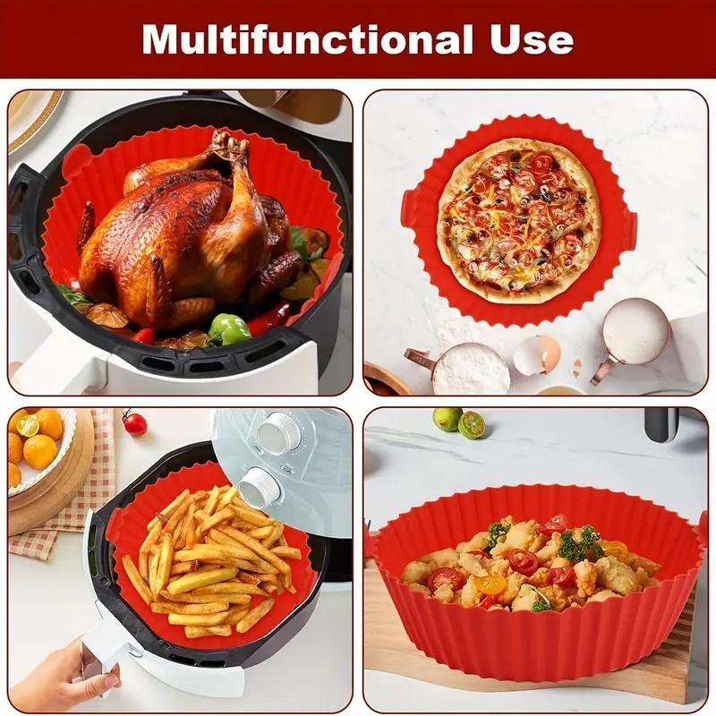 6-Piece Silicone Liner Basket Set for Air Fryer Baking Accessories for Fryer and Oven Use