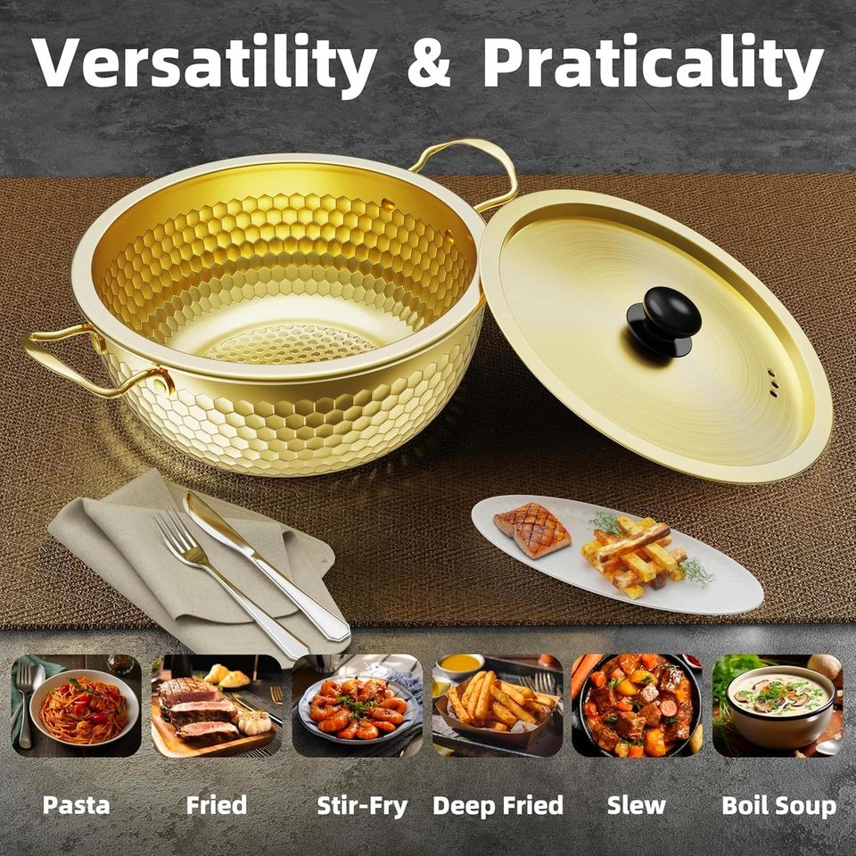 Modern Stainless Steel Double-Ear Induction Pot Korean Ramen Small Cooking Pot Household Dormitory Noodle Cookware Sets