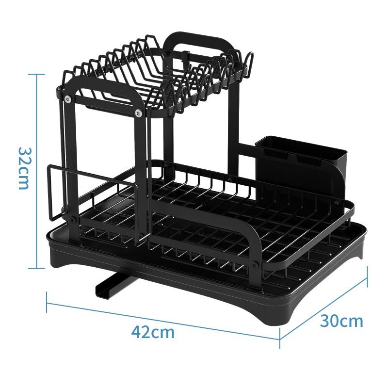 Multifunctional Kitchen Shelf with Drainage Drying Double-Layer Dish Rack