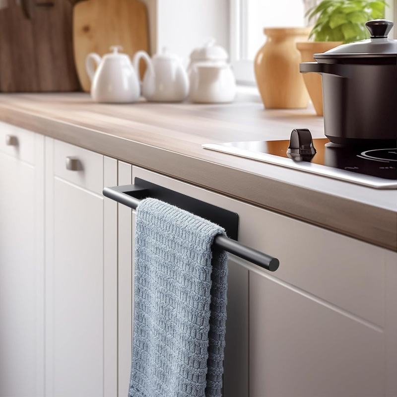 Self-Adhesive Stainless Steel Towel Holder for Home or Hotel Use