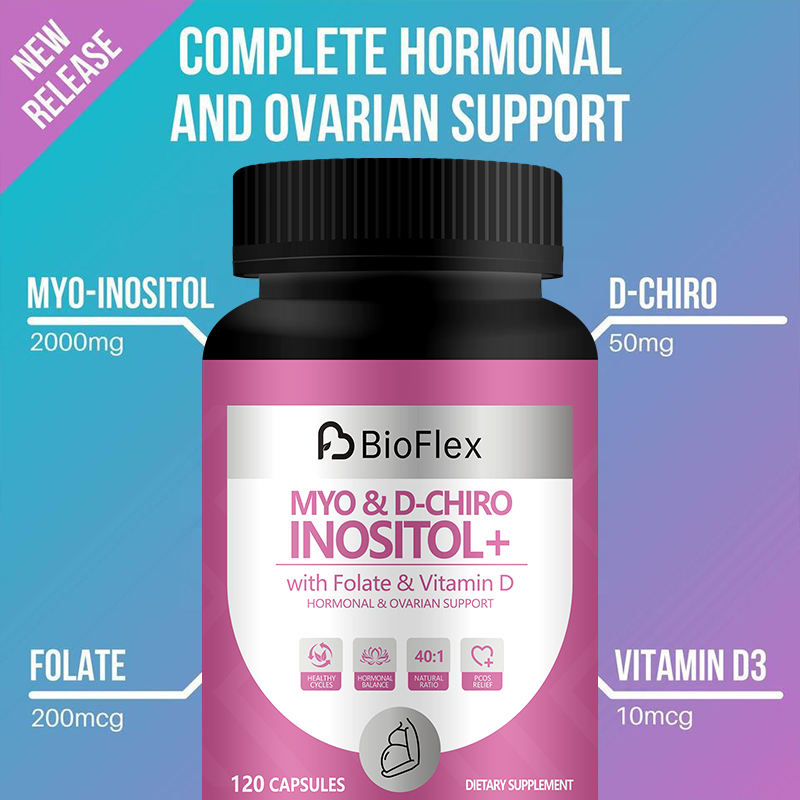 OEM Private Label Myo & D-Chiro Inositol Powder Capsules with Vitamin D3 & Folate