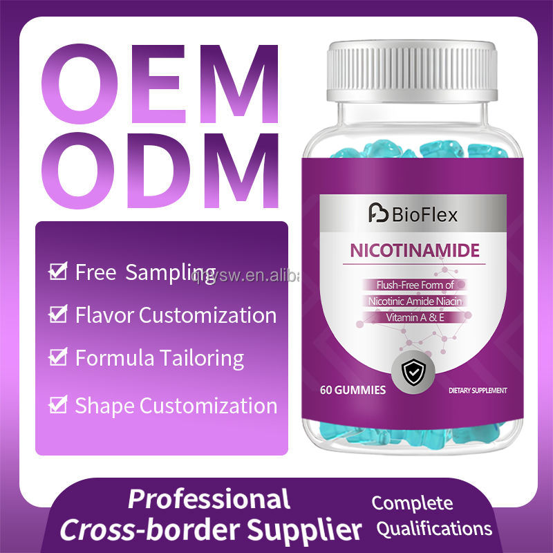 OEM Flush Free Nicotinamide Niacin Gummies with Vitamin A B3 E for Skin Health