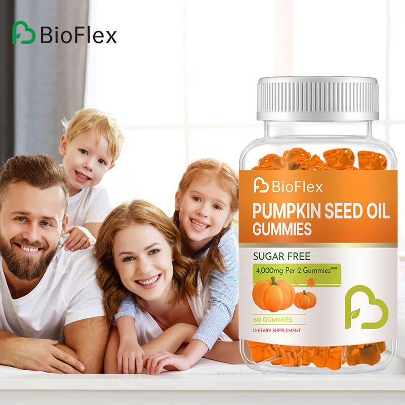 Premium Pumpkin Seed Oil Gummies with Natural Orange Flavor for Hair Growth & Skin Health