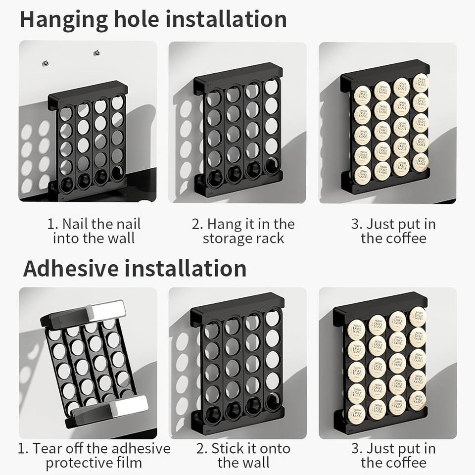 Luxury Magnetic Wall Coffee Capsule Storage Organizer for Tea and Coffee Accessories