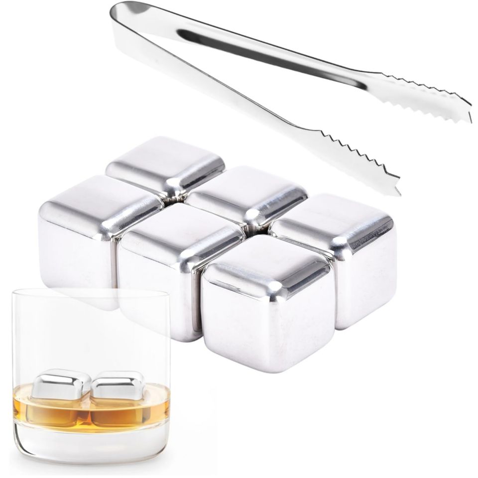 Reusable Stainless Steel Whisky Stones and Ice Cubes for Cooling Wine and Beverages