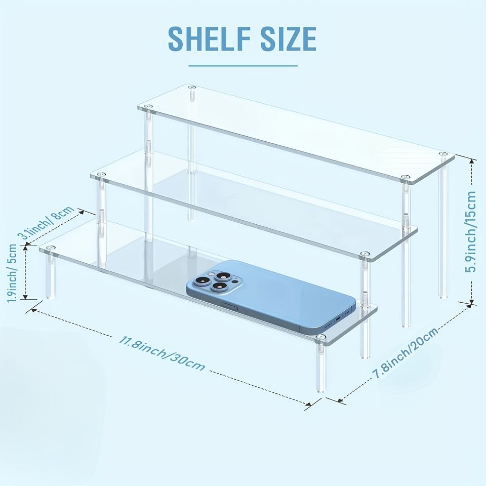 3-Tier Acrylic Bathroom Display Stand, Perfume Organizer, Transparent Cupcake Stand for Decoration and Storage