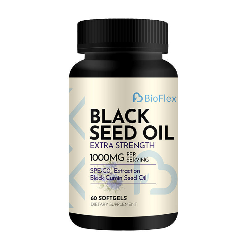 BioFlex Halal-Certified Extra Strength Black Seed Oil Softgels 60 Softgels 1000mg for Adults