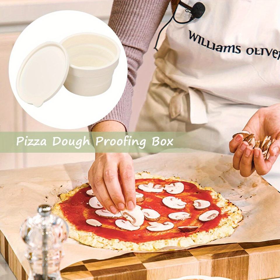 Collapsible Silicone Pizza Dough Container with Lid