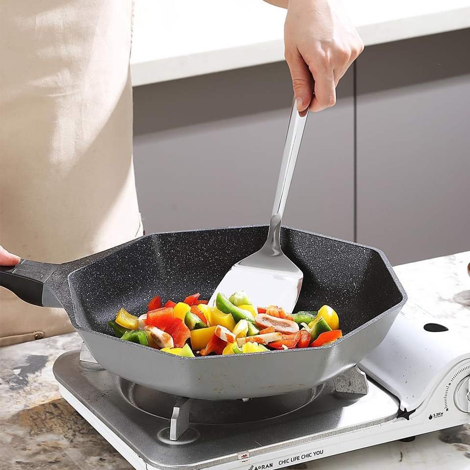 2-Pack Stainless Steel Spatula Set for Non-Stick Pans, Dishwasher Safe, Easy to Clean