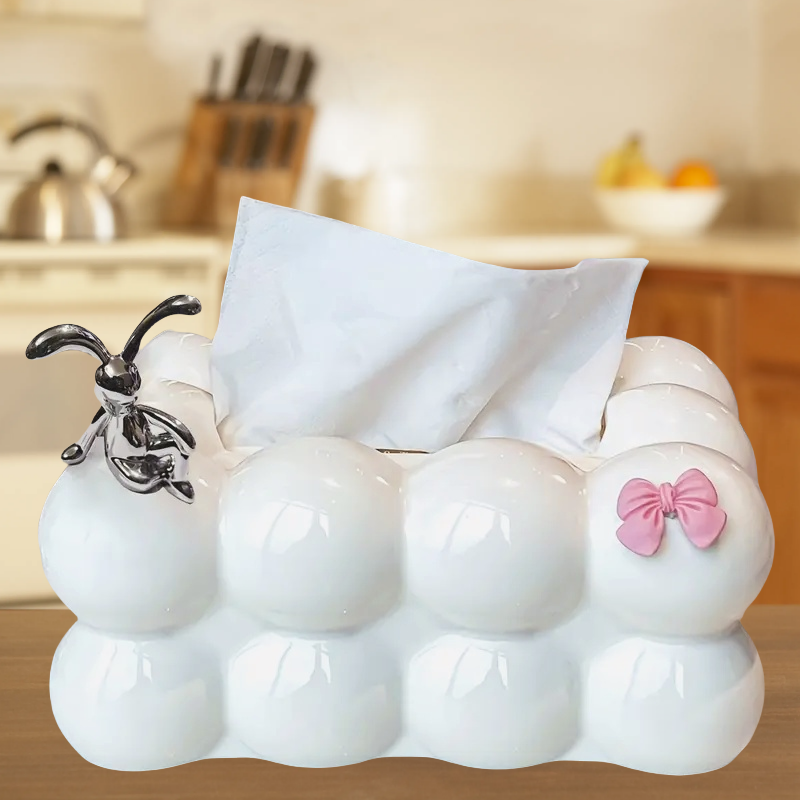 Cloud-Shaped Tissue Holder in Cotton Candy Design