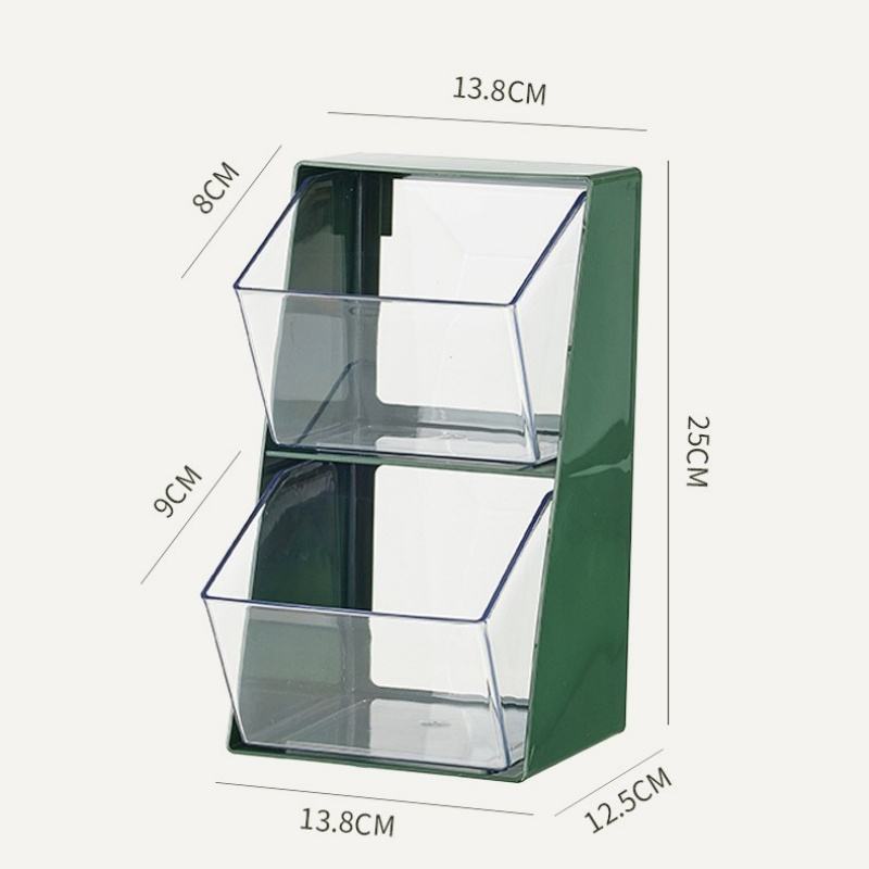 Modern Two-Tier Square Multi-Purpose Plastic PP Organizer for Tea Bags, Coffee Capsules, Instant Coffee at Home