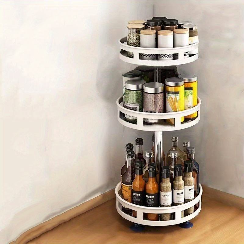 Rotating Kitchen Metal Spice Rack Spice Storage Organizer Spice Jar Organizer for Kitchen Accessories