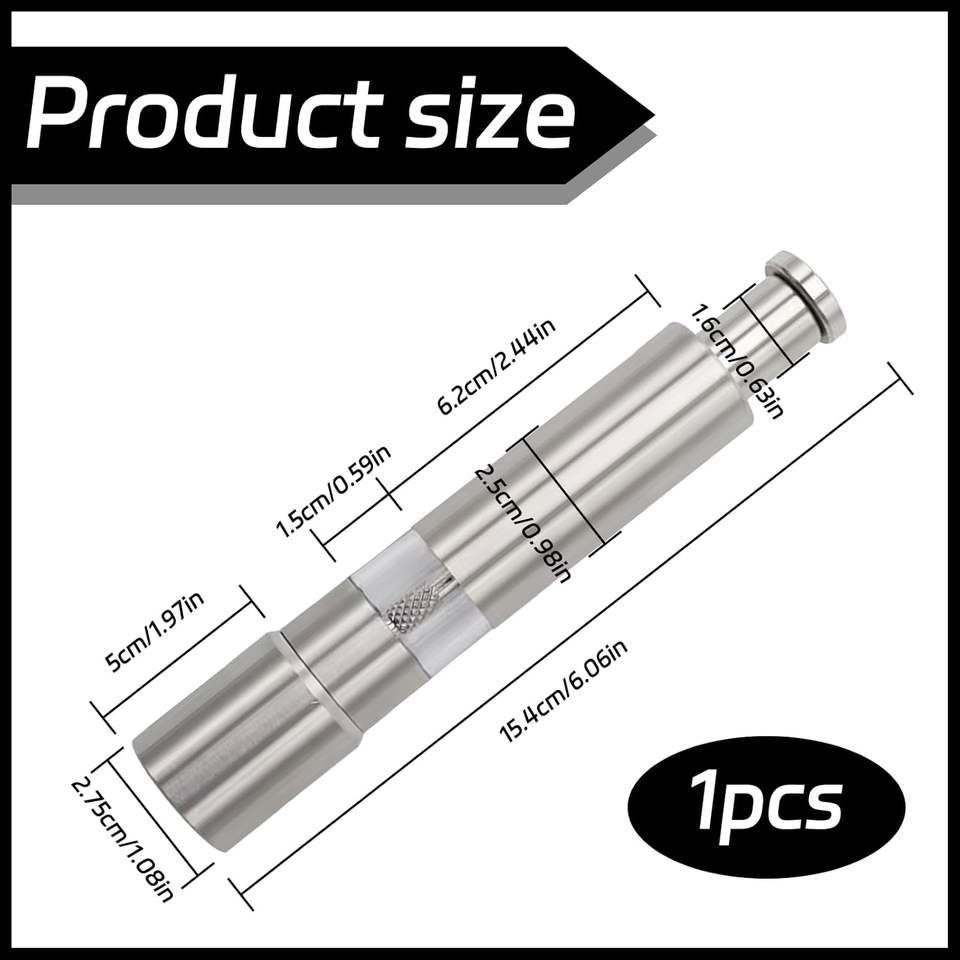 Modern Thumb-Press Stainless Steel Salt and Pepper Grinder for Black Pepper and Sea Salt