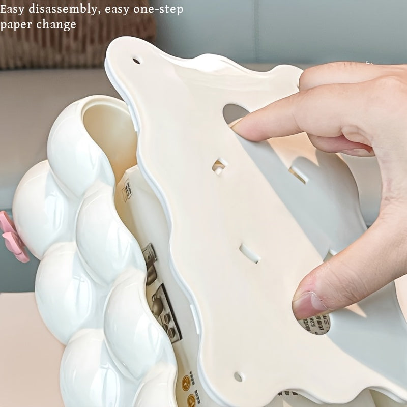 Cloud-Shaped Tissue Holder in Cotton Candy Design