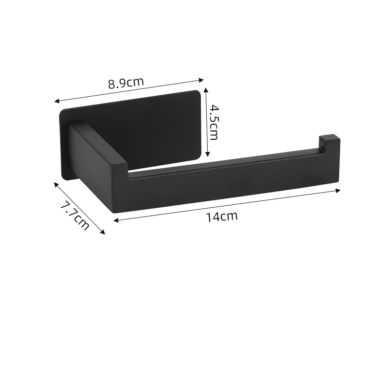 Modern Stainless Steel Matte Black Tissue Roll Hanger