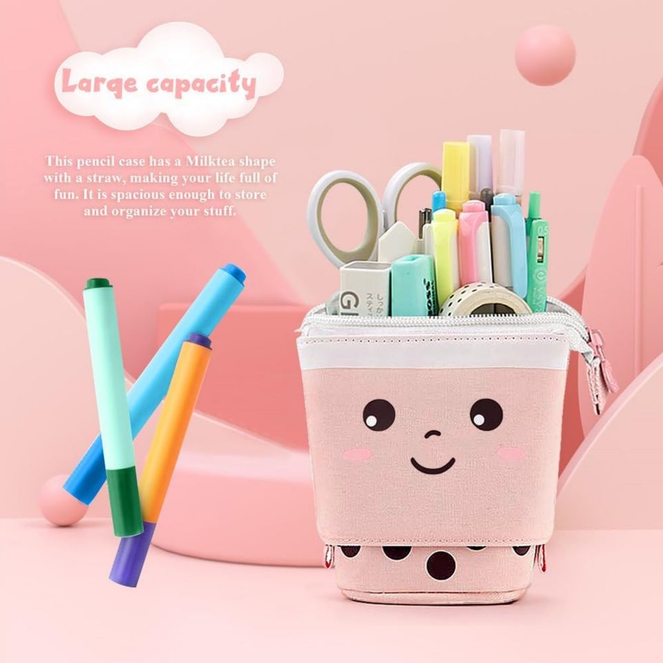 Expandable Canvas Pencil Case Portable Multi-functional Storage Organizer