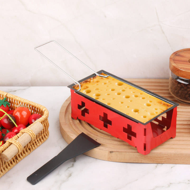 Portable Foldable Non-Stick Cheese Melting Pot with Spatula