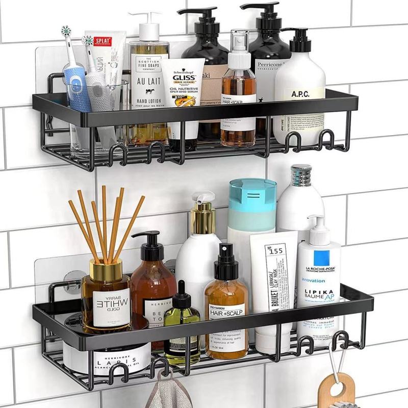 Modern Multifunctional Metal Shelf Shower Caddy Bathroom Corner Storage Organizer Toilet Rack