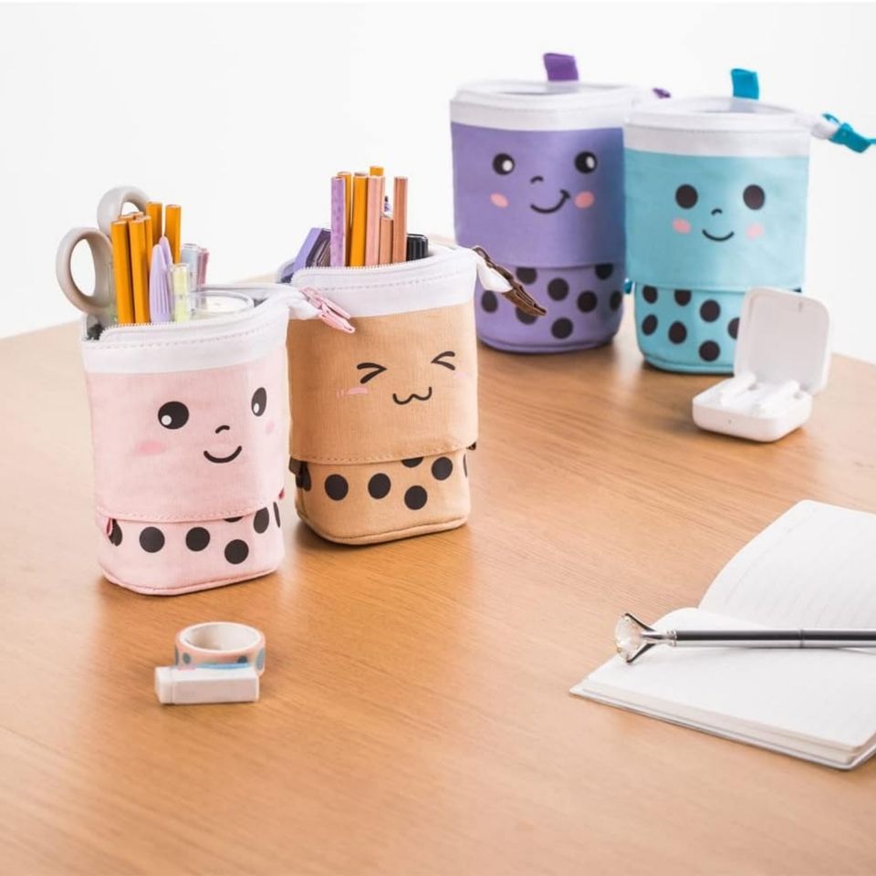 Expandable Canvas Pencil Case Portable Multi-functional Storage Organizer