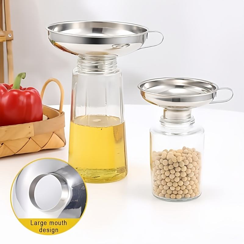 Stainless Steel Canning Funnel Set - Wide Mouth Funnels for Mason Jars