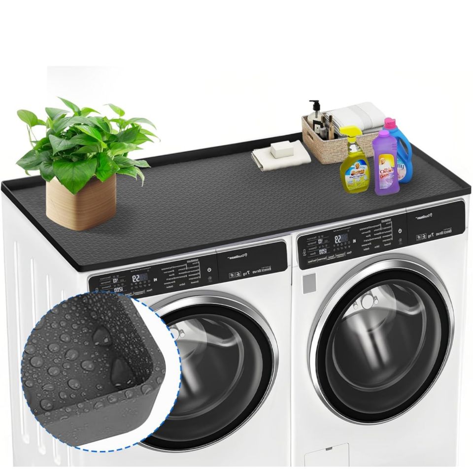 Silicone Laundry Work Surface for Washer and Dryer Organizing and Storage