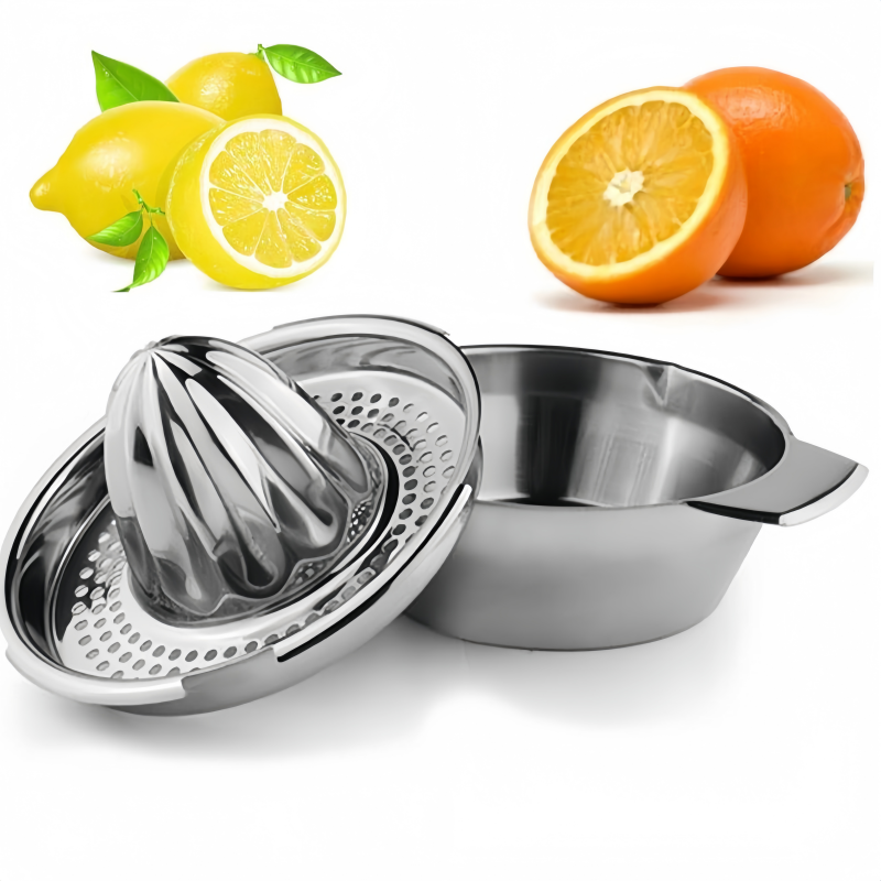Stainless Steel Manual Citrus Juicer, Multifunctional Hand Press for Home Use