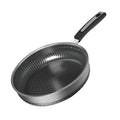 316 Stainless Steel Flat-Bottom Deep Skillet with Honeycomb Non-Stick Coating