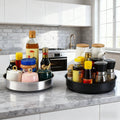 360° Rotating Stainless Steel Round Tray - Spice Organizer - Suitable for Cabinets, Countertops, Bathrooms, and Refrigerators