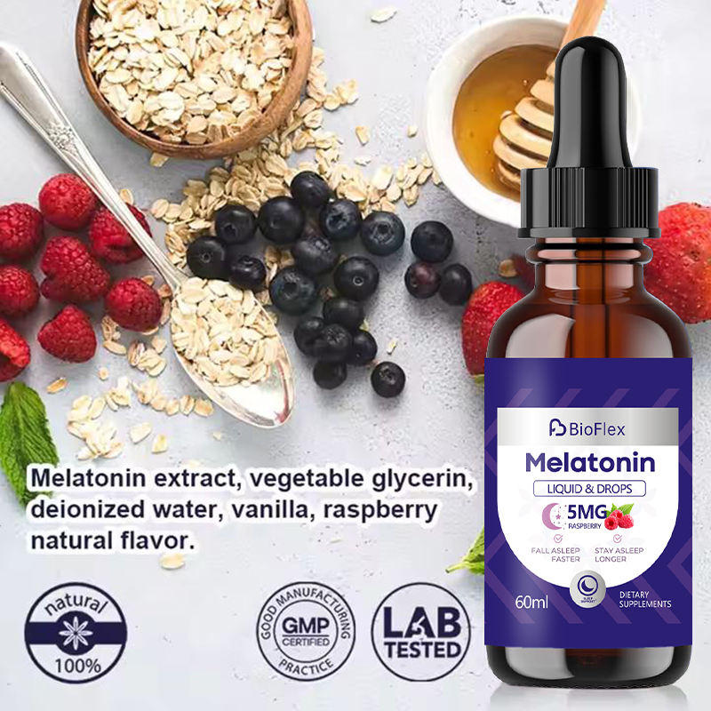 OEM Private Label 60ml Vegan Melatonin Liquid Drops for Adult Sleep Support