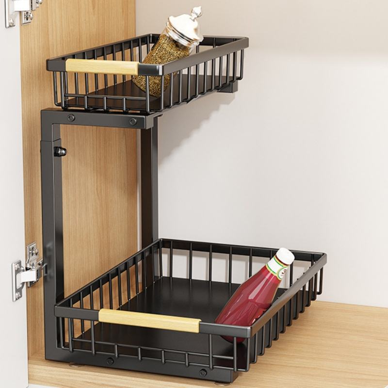 Extendable Storage Holder for Folding Spice Rack Made of Carbon Steel