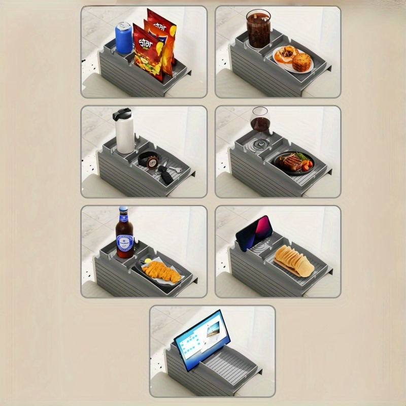 Silicone Sofa Armrest Organizer Cup Holder Tray Sofa Arm Tray Sofa Seat Armrest Remote and Phone Organizer