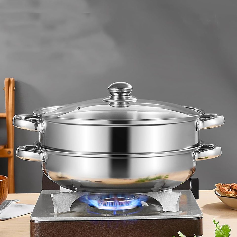 Dual-Purpose Stainless Steel Multi-Layer Electromagnetic Soup Steam Pot with Metal Construction - Wholesale Promotion